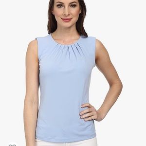 NWOT Calvin Klein Pleat Neck Sleeveless Blouse